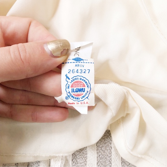 SOLD vintage • 70s cream maxi dress striped boho peasant fairy coquette bride - Picture 9 of 13